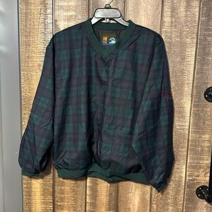 Forrester’s green / blue plaid pullover